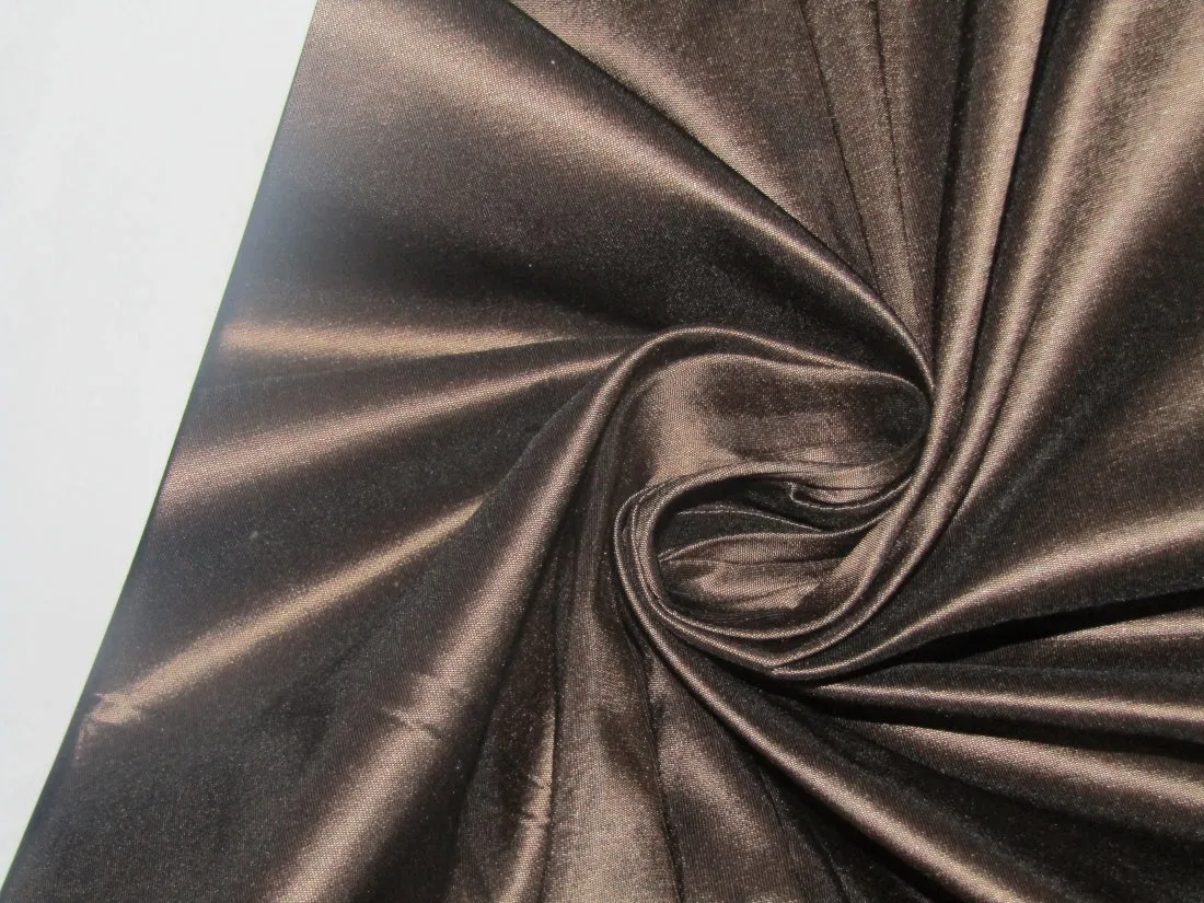 100% PURE SILK TAFFETA FABRIC BROWN X PEACH color 54'' wide TAF187[13]