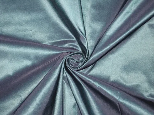 100% Pure SILK TAFFETA FABRIC Dark Kingfisher Blue colour 60&quot; wide continuous piece