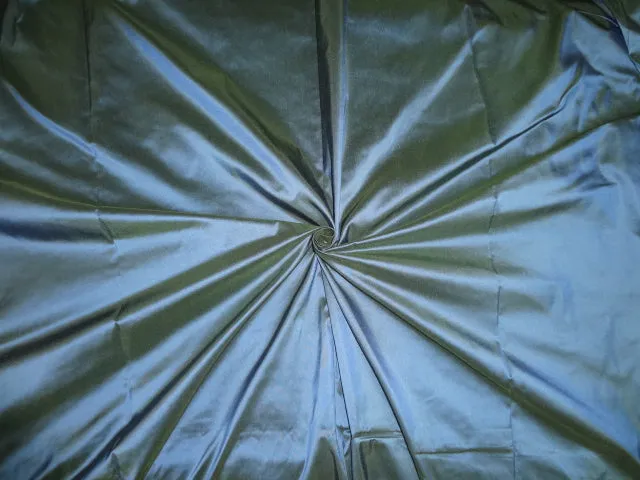 100% Pure SILK TAFFETA FABRIC Iridescent Blue x Green 54&quot; wide  by they yard