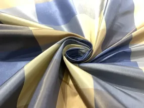 100% PURE SILK TAFFETA FABRIC PLAIDS shades of blue and gold 54" wide TAFNEWC6roll