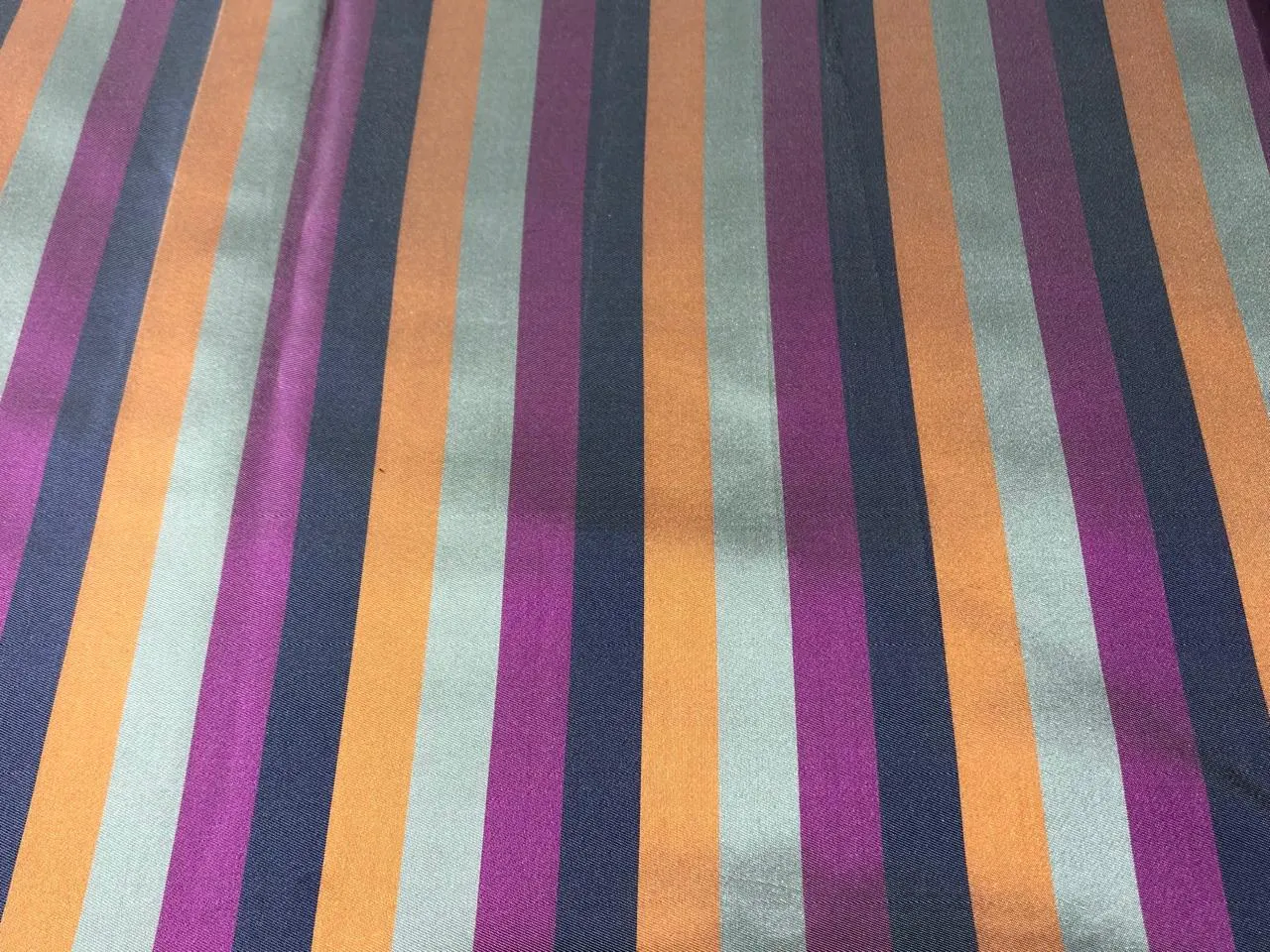 100% SILK TAFFETA FABRIC MULTI COLOR STRIPES TAFNEWS24[1]