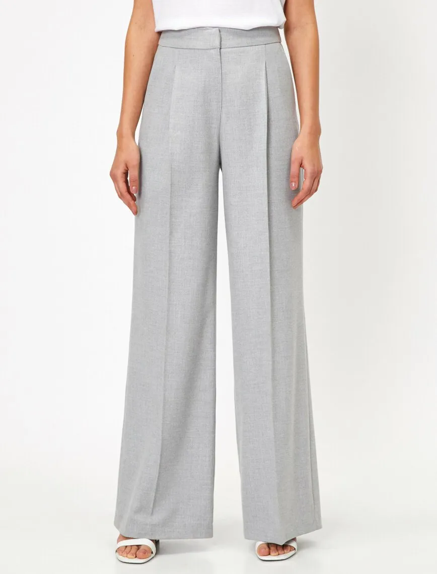 16339 Grey Wide Leg Trousers