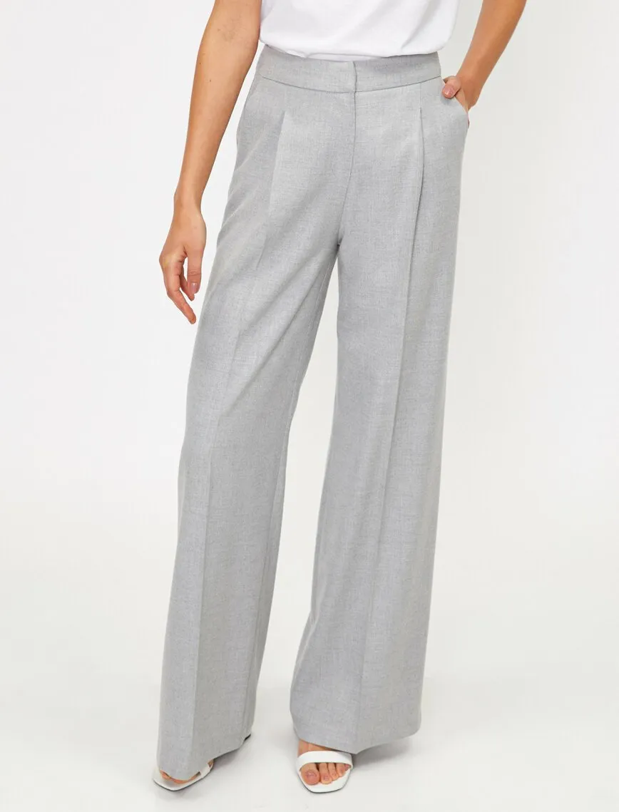 16339 Grey Wide Leg Trousers