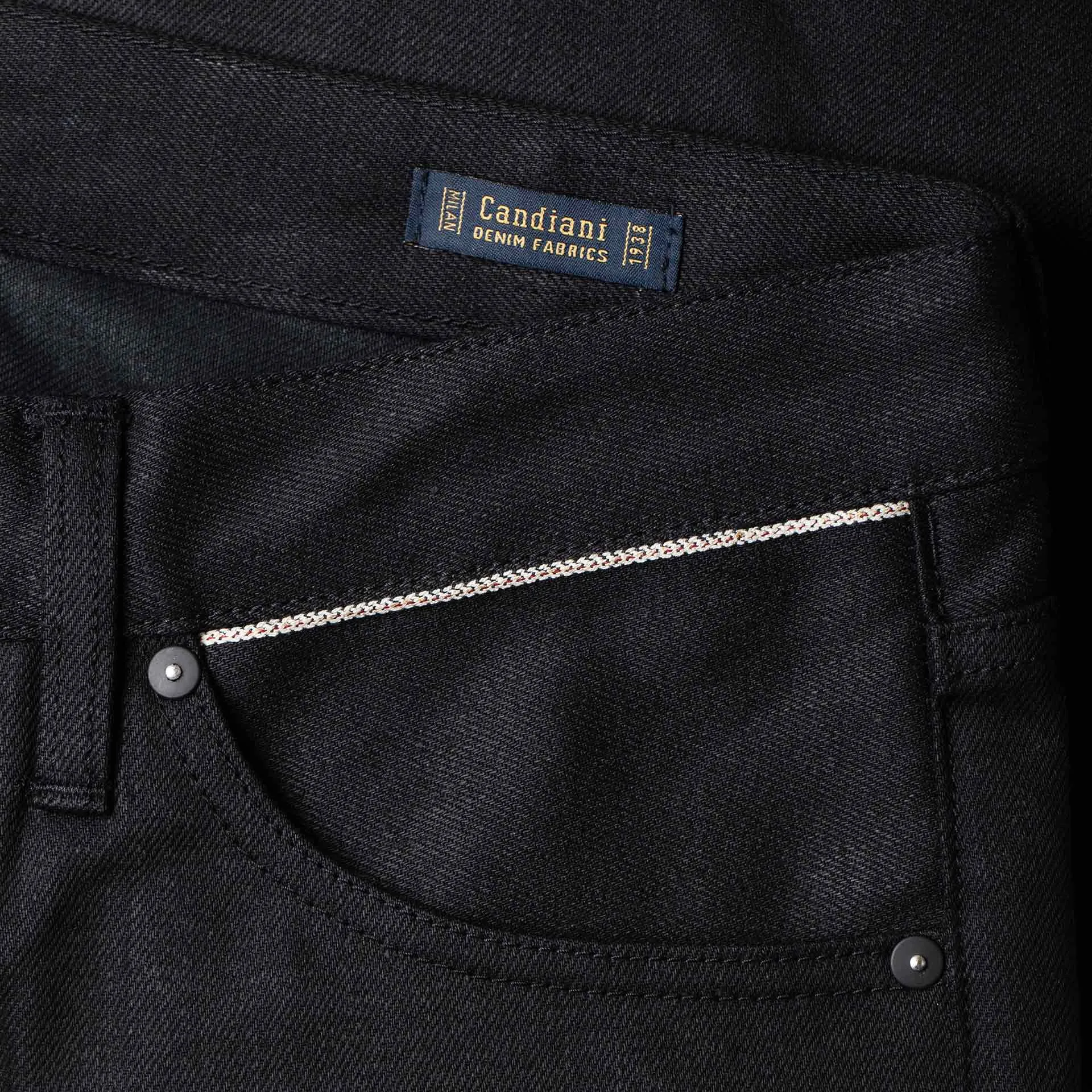 B-06 SLIM STRAIGHT 13 oz. black slub selvedge