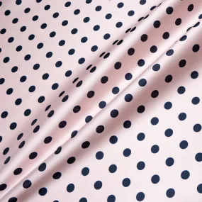 Blue Spotted Baby Pink Silk Blend Mikado