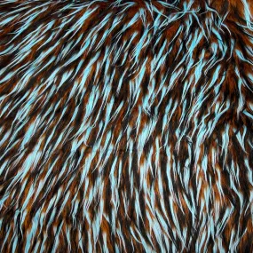 Brown Black Blue Three Spike Shaggy Faux Fur Fabric