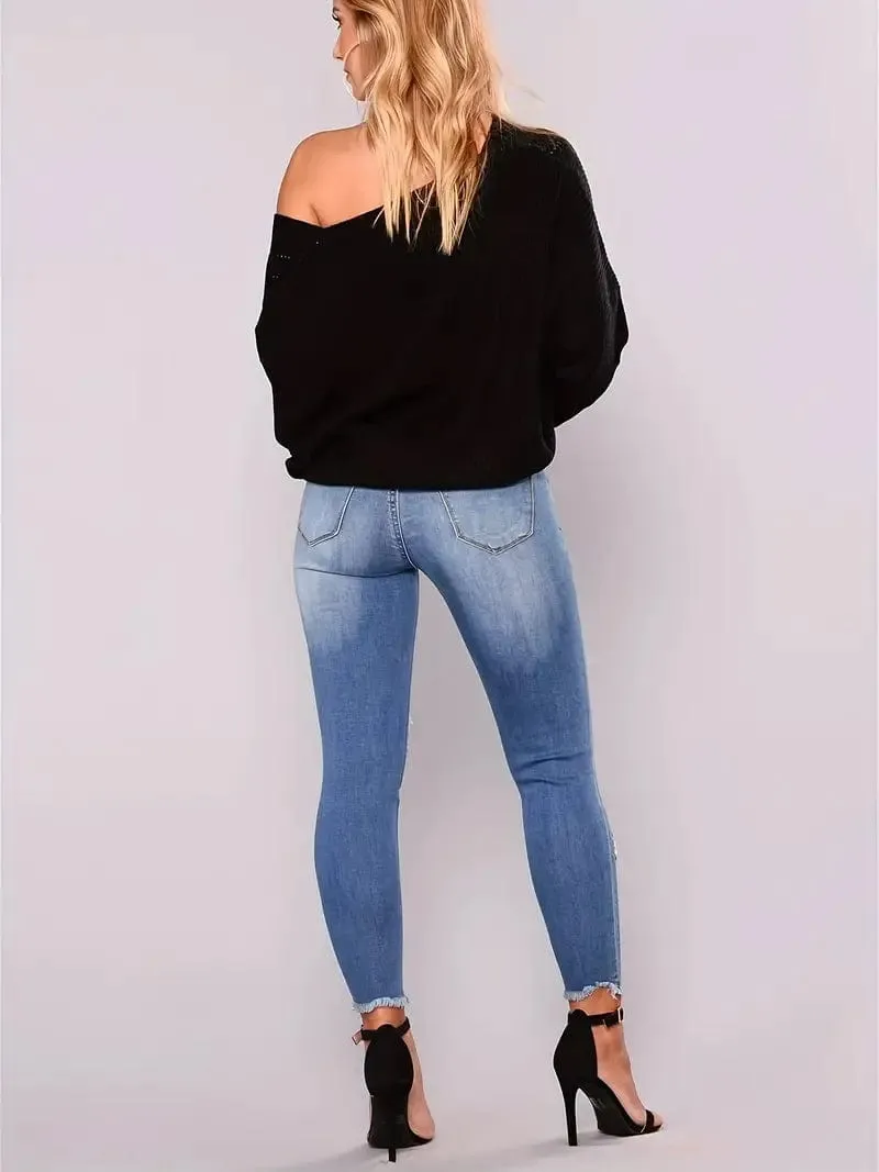 Button Fly Wide Leg Jeans