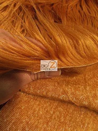 Caramel Solid Mongolian Long Pile Faux Fur Fabric / Sold By The Yard