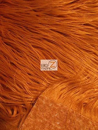 Caramel Solid Mongolian Long Pile Faux Fur Fabric / Sold By The Yard