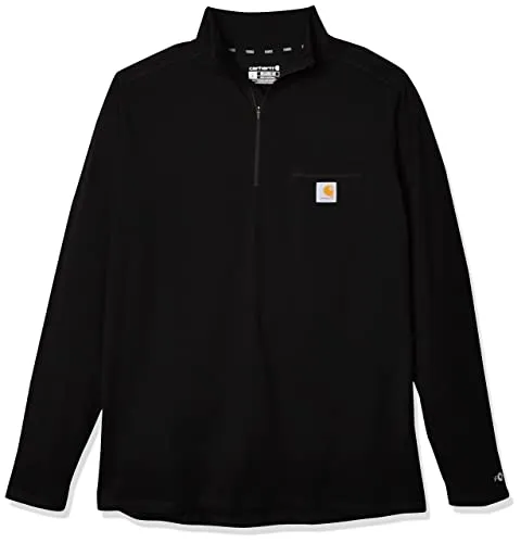 Carhartt 104255 Men's Force Relaxed Fit Midweight Long-Sleeve Quarter-Zip Mock-Neck T-Shirt