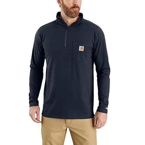 Carhartt 104255 Men's Force Relaxed Fit Midweight Long-Sleeve Quarter-Zip Mock-Neck T-Shirt