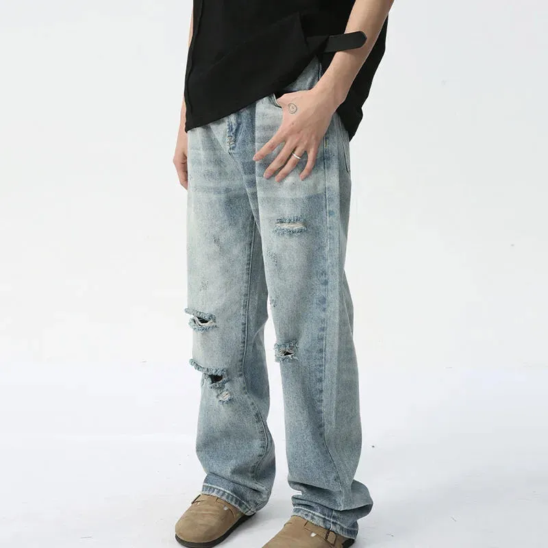 Casual Ripped Decor Loose Jeans