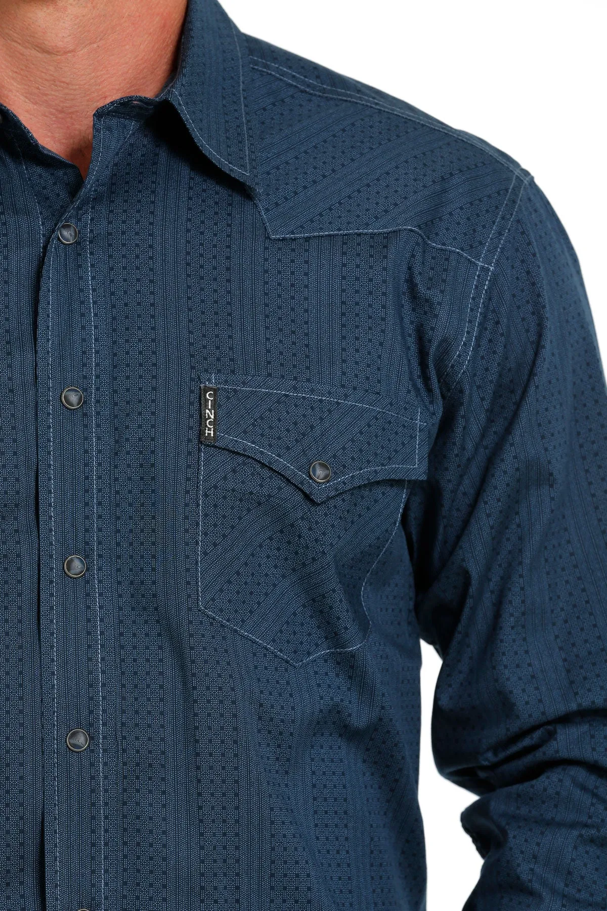 Cinch Men's Modern Fit Navy Snap Western Shirt