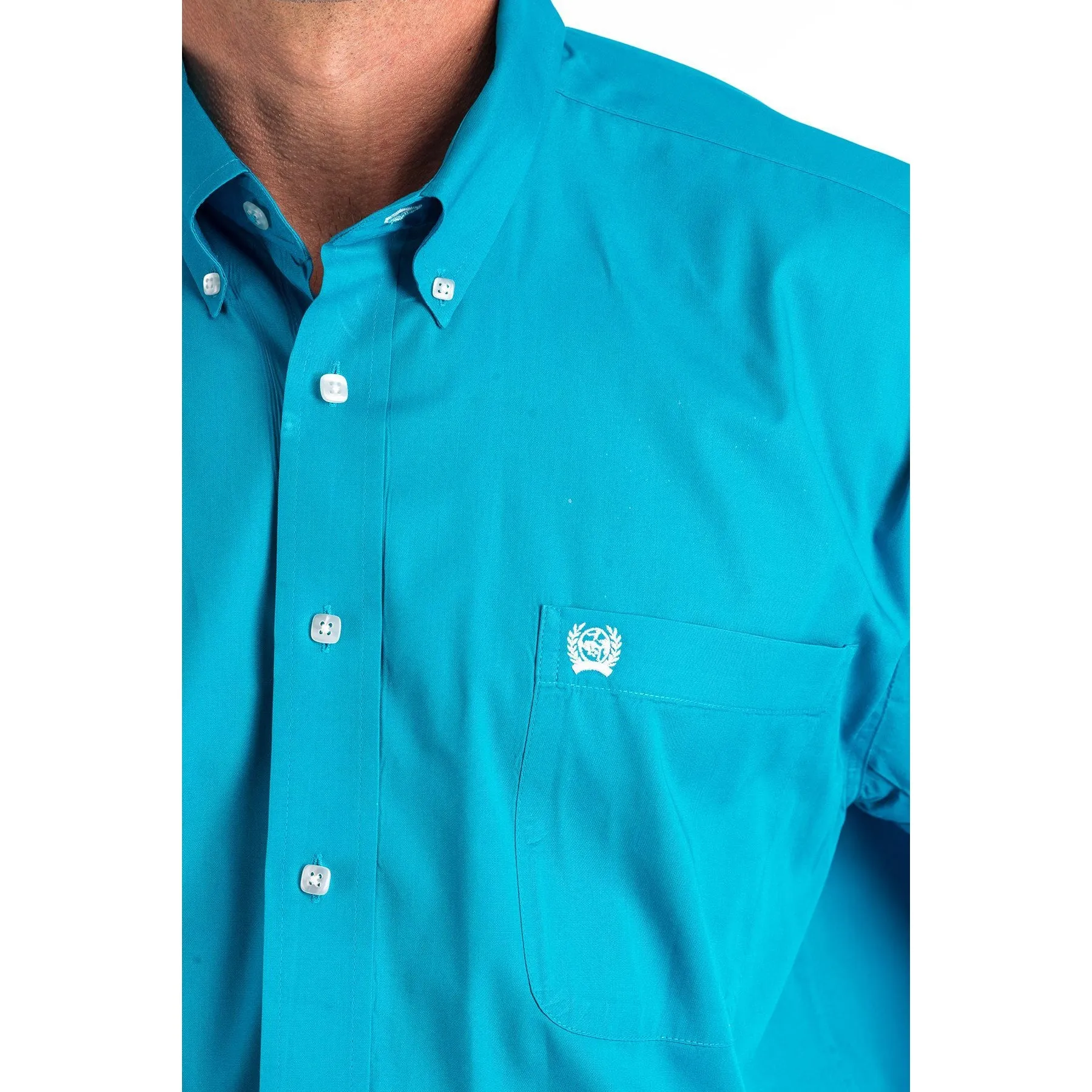 Cinch Men's Solid Turquoise Button-Down Western Shirt