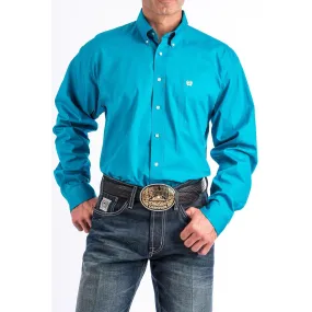 Cinch Men's Solid Turquoise Button-Down Western Shirt