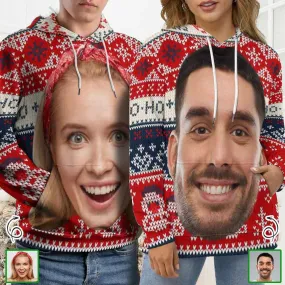 Custom Big Face Snowman Ugly Christmas Hoodie Unisex Personalized Loose Hoodie Top Outfits