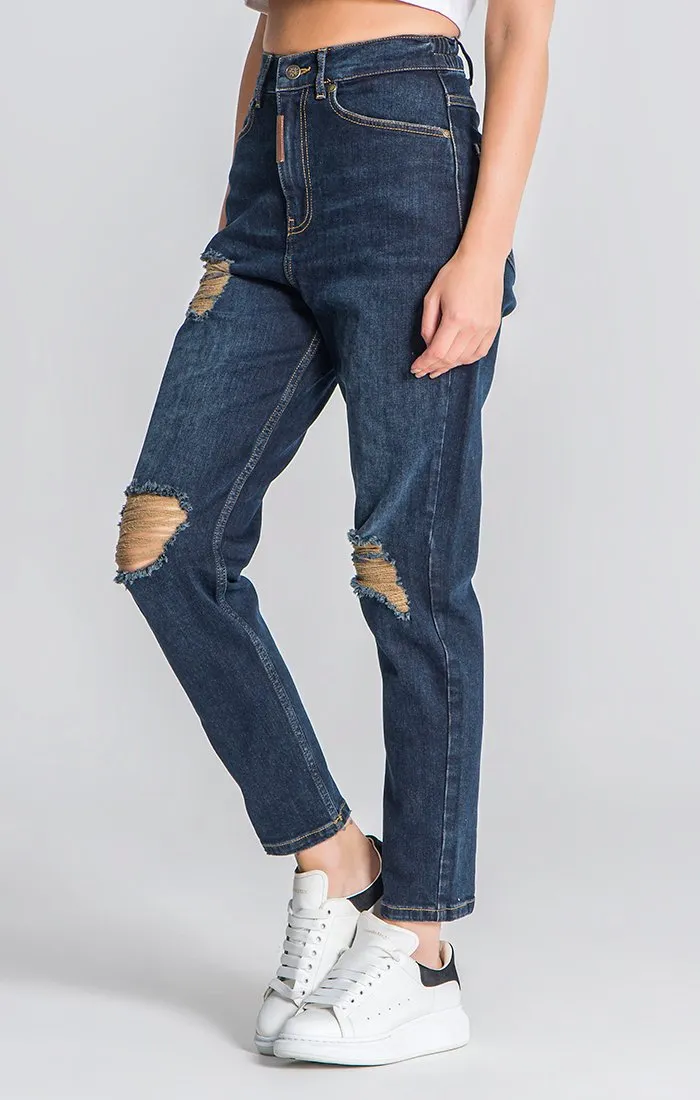 Dark Blue Core Mom Fit Jeans