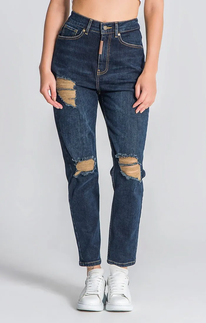 Dark Blue Core Mom Fit Jeans