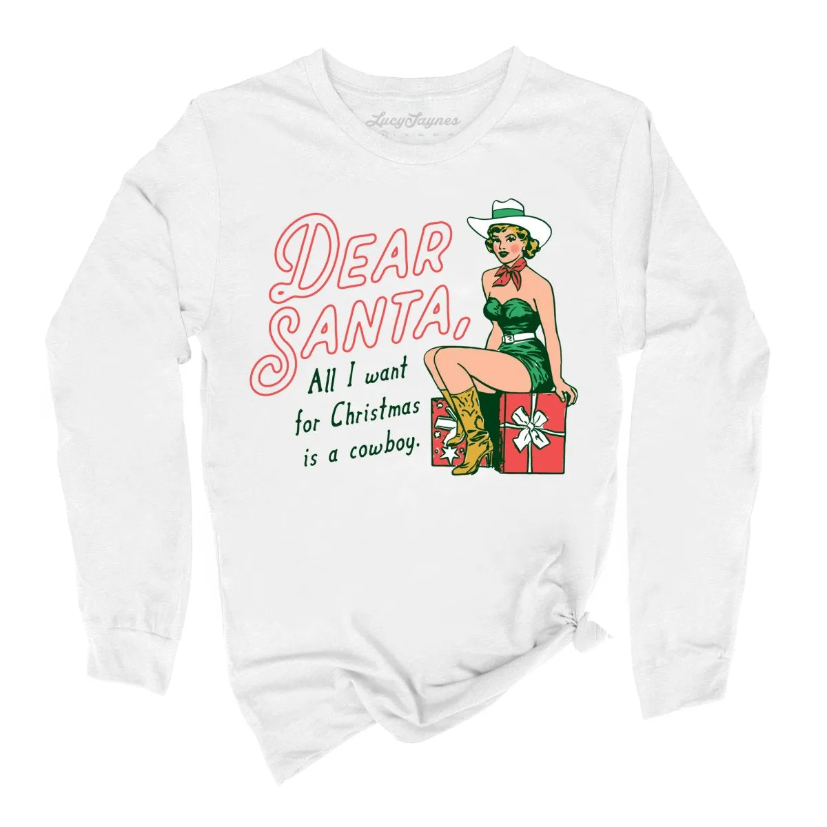 Dear Santa Cowboy Long Sleeve Tee