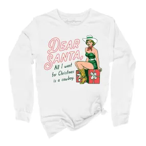 Dear Santa Cowboy Long Sleeve Tee