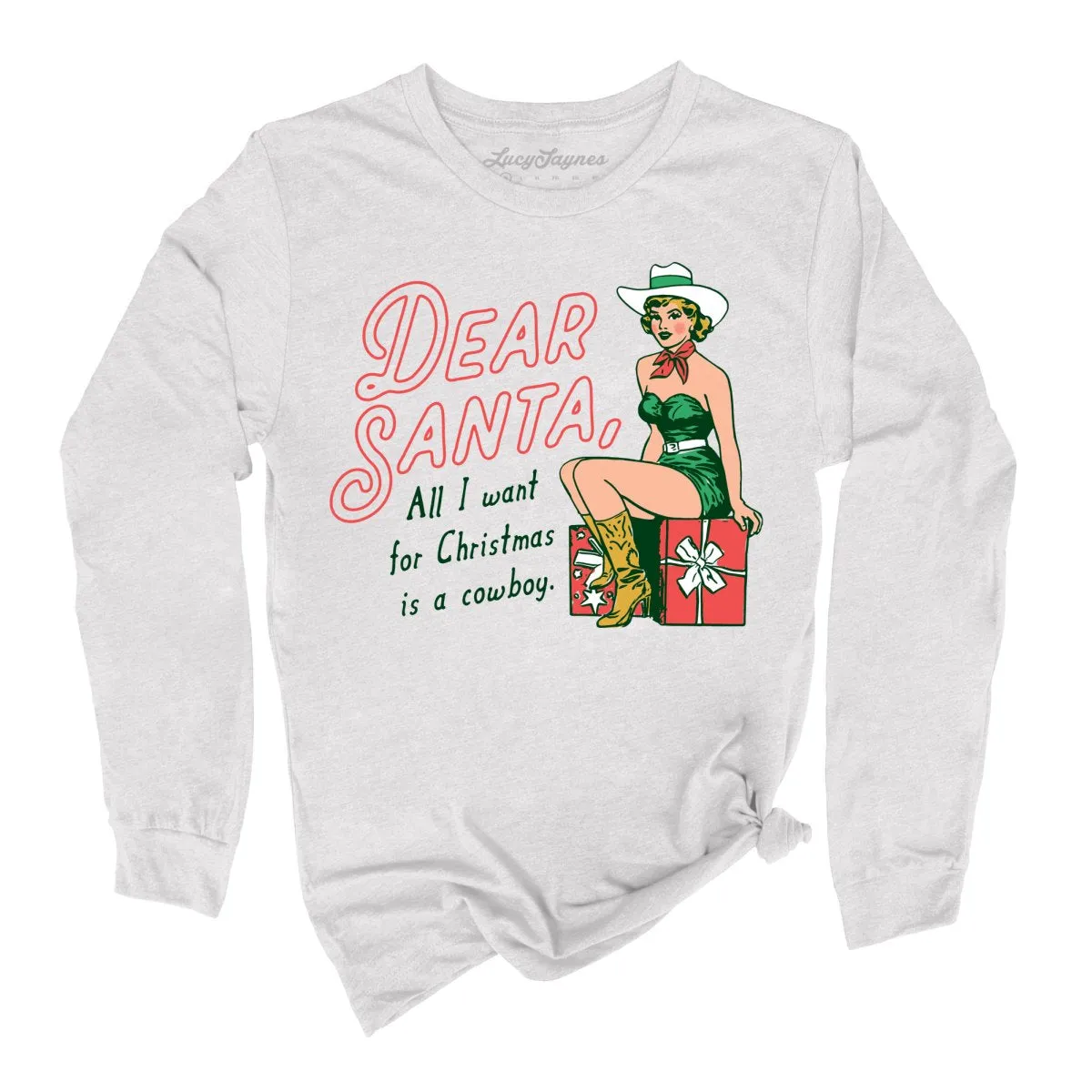 Dear Santa Cowboy Long Sleeve Tee