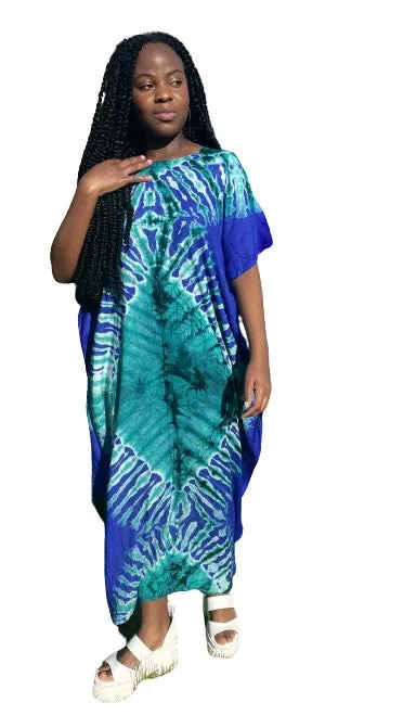 Fashion Tie N Dye Cotton Free size Maxi Dera Dress