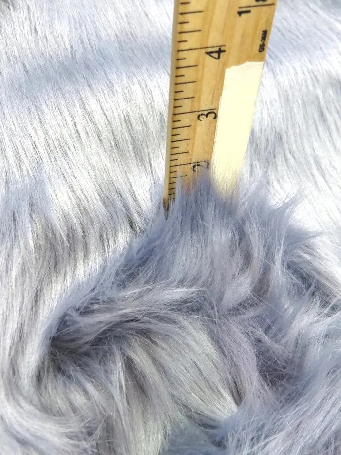 Faux Fake Fur Solid Shaggy Long Pile Fabric / Gray / 15 Yard Bolt