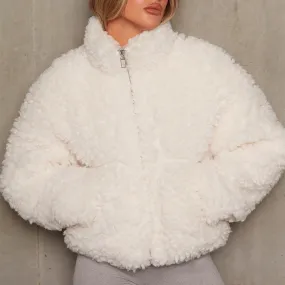 Faux Fur Fluffy Zip-Up Jacket