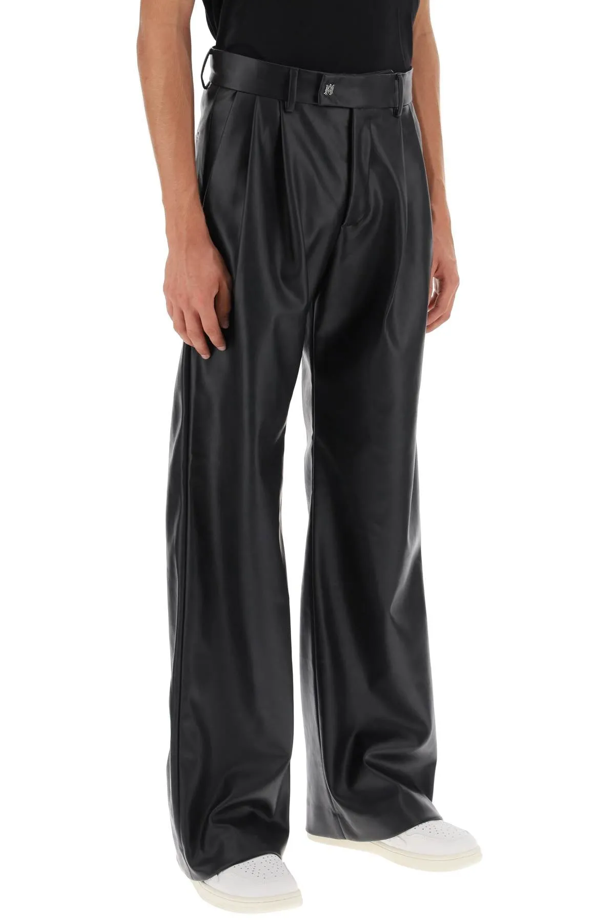 faux leather wide leg pants