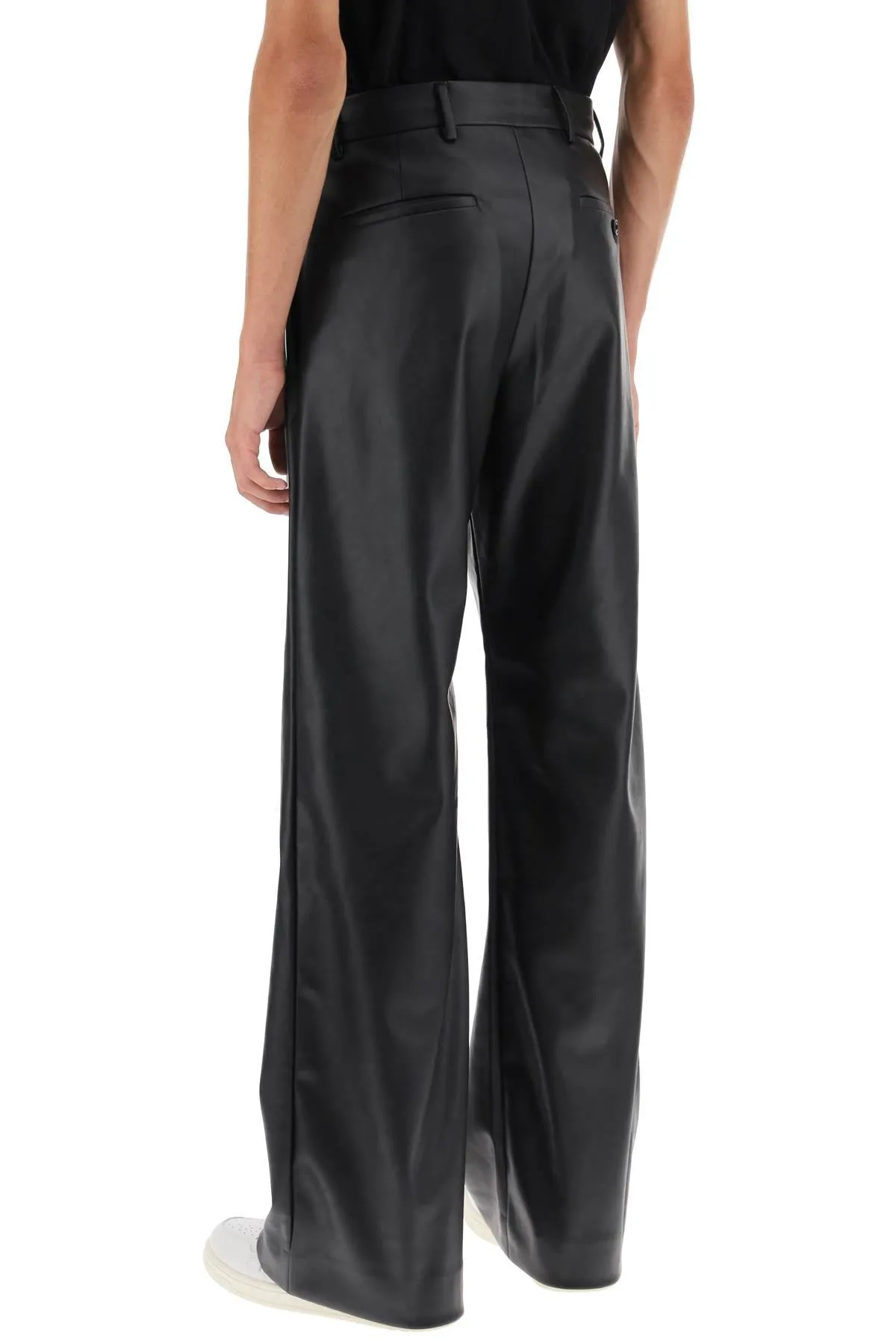 faux leather wide leg pants