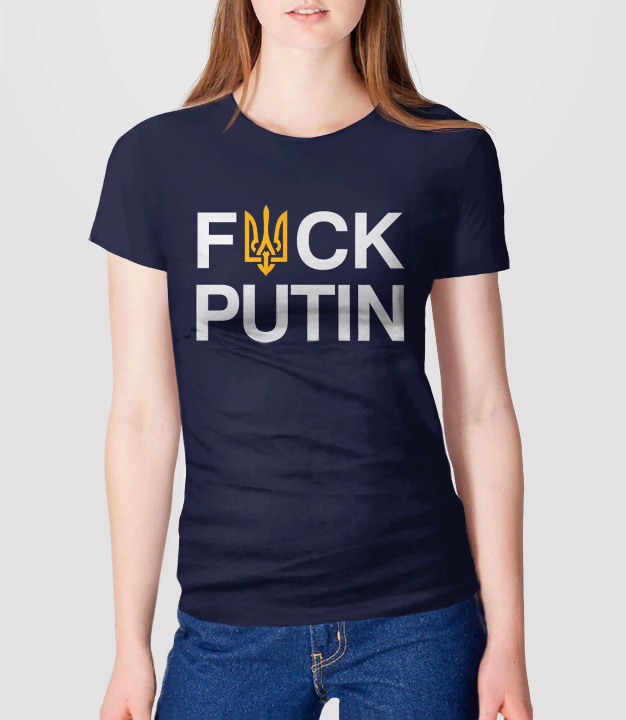 F*ck Putin Shirt with Ukraine Flag Trident