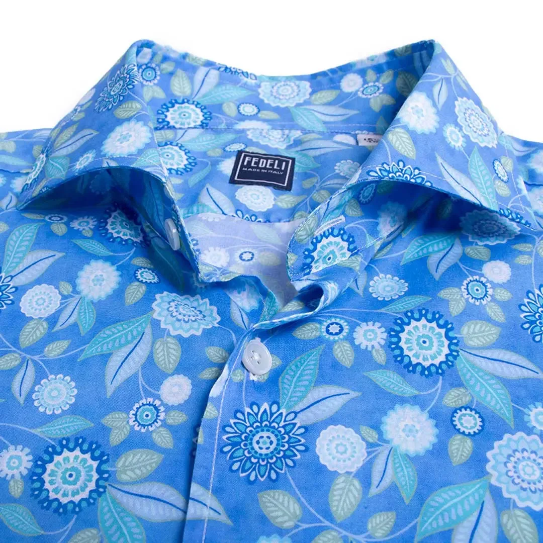 Flower Print Panamino Cotton Long Sleeve Shirt