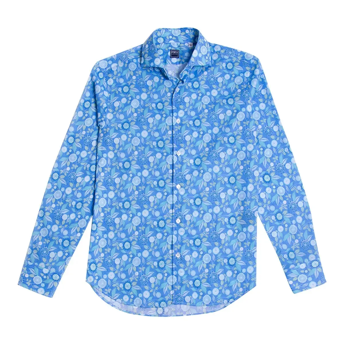 Flower Print Panamino Cotton Long Sleeve Shirt