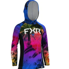 FXR  Youth Attack UPF Pullover Hoodie Chromatic Tropical Polyester Sunshield