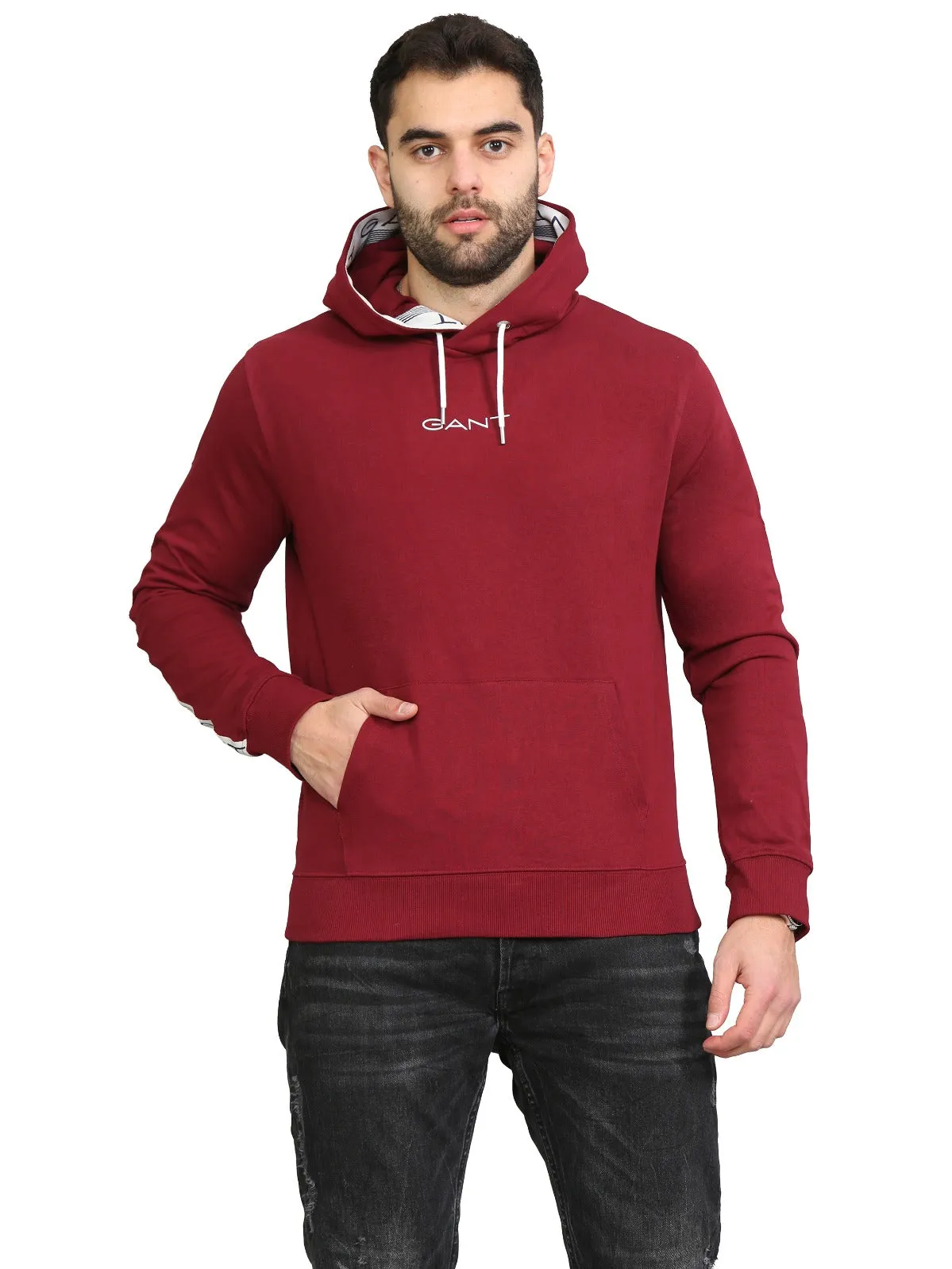 Gant Mens Pullover Striped Hoodie