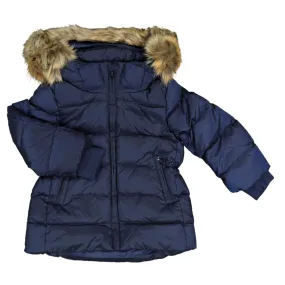 Girls Ralph Lauren Navy Fur Parka