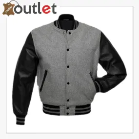 Grey Black Varsity Jacket