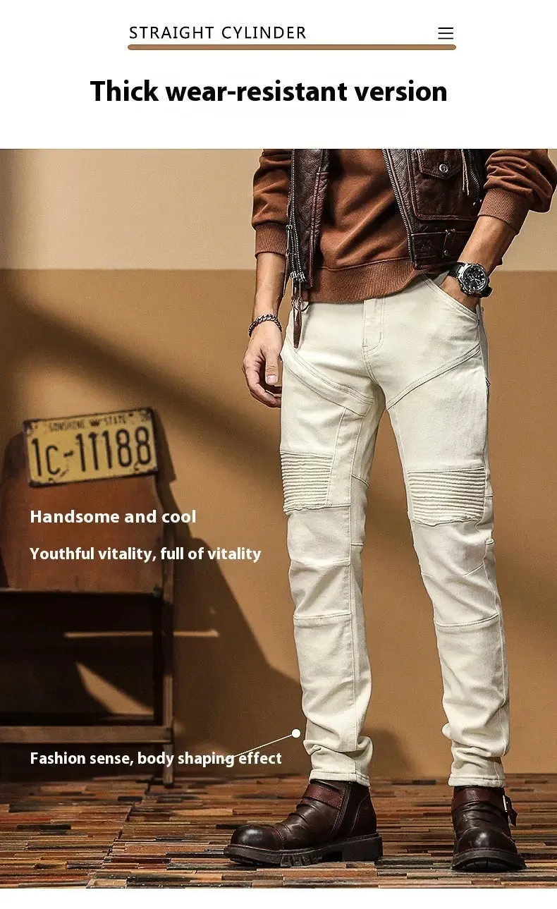 High End Slim Fit Motorcycle Jeans