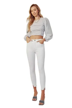 High Rise Ankle Skinny White Jeans