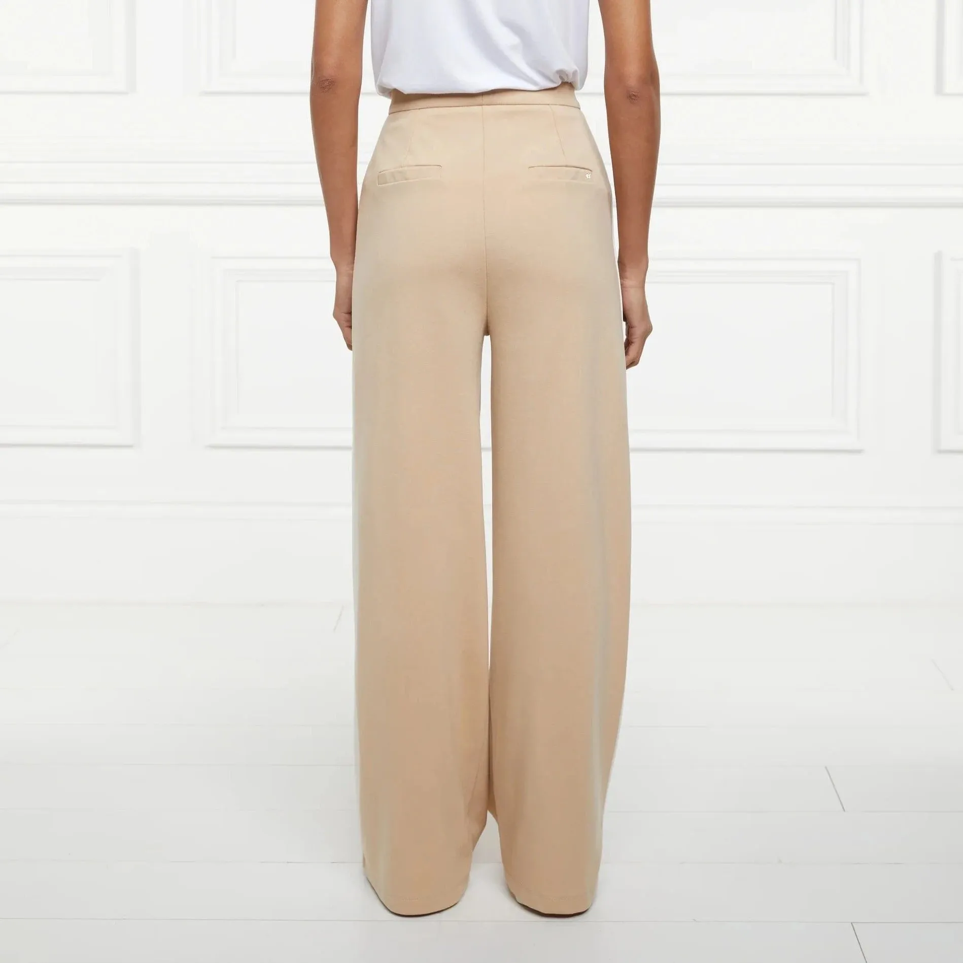 Holland Cooper Wide Leg Pant In Camel