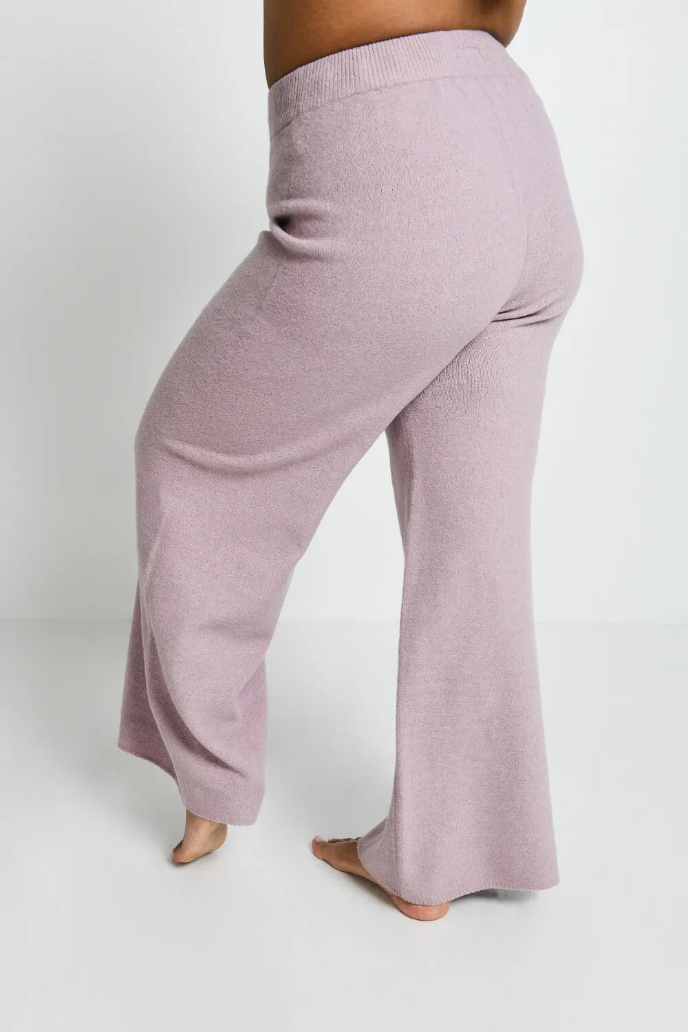 Knit Wide Leg Lounge Trousers - Pink