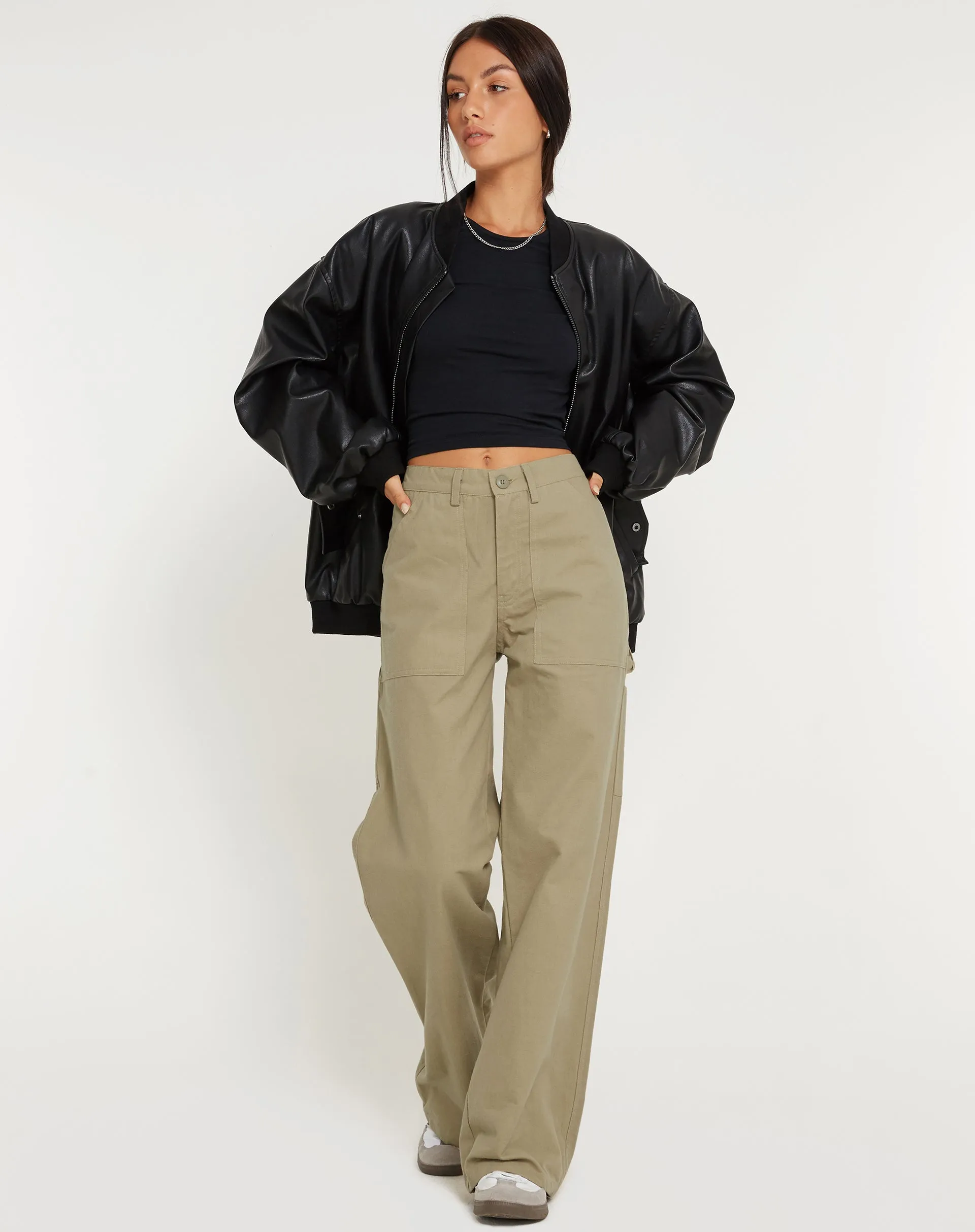 Kusnaedi Wide Leg Trouser in Stone