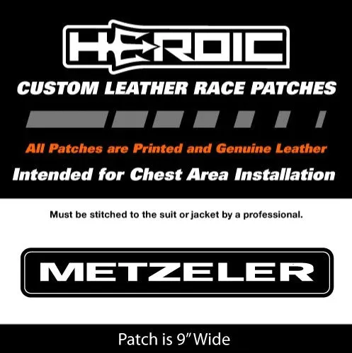 Leather Printed Patches - METZLER Tires 9" Lower Back