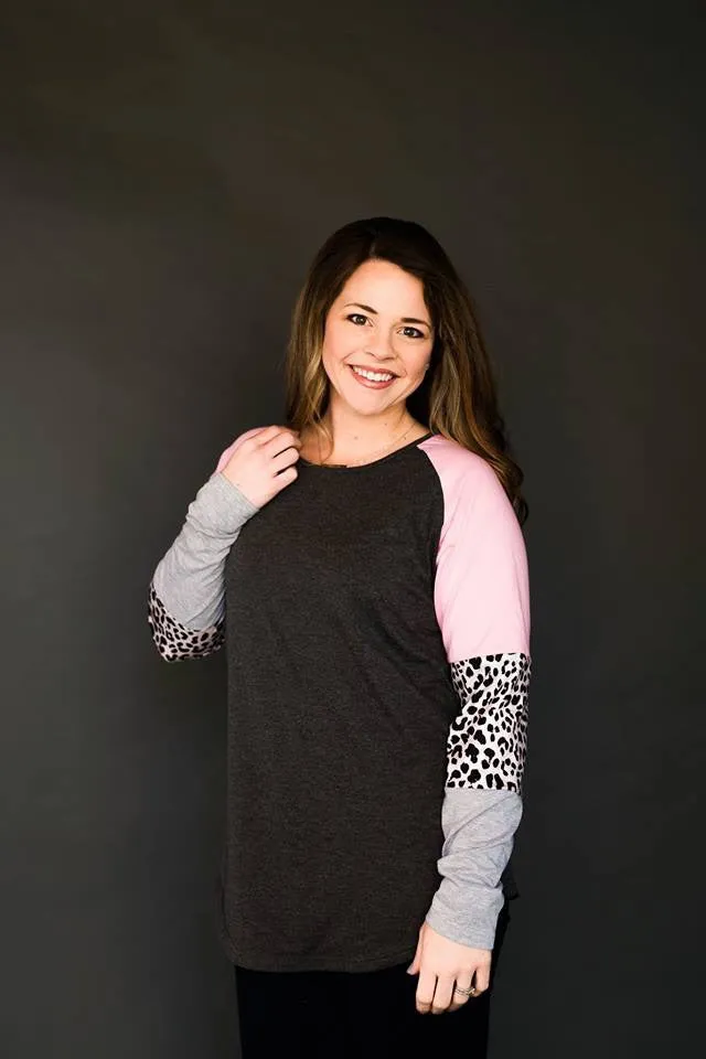 Leopard Block Long Sleeve Shirts