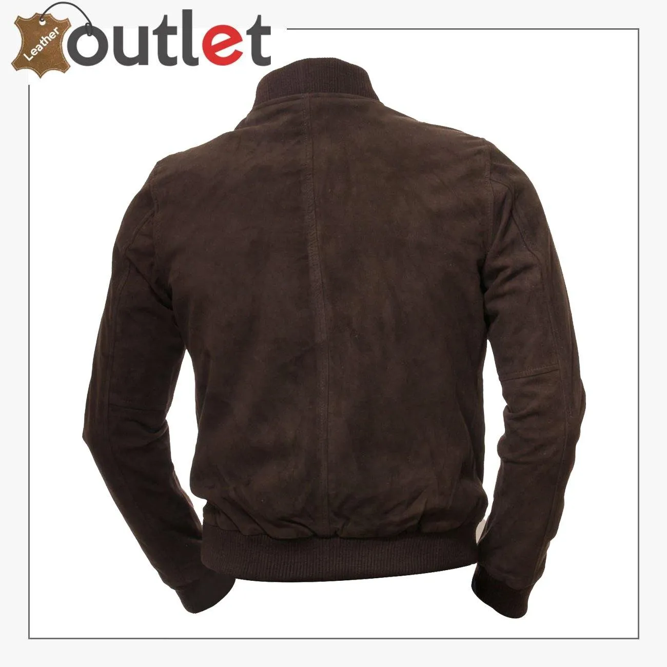 Men Brown Suede Bomber Jacket