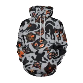 Mens Halloween Black Cat 3D Print Hoodies