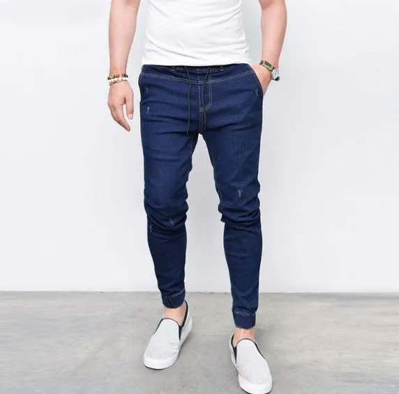 Men’s Slim Fit Drawstring Jeans – Casual and Comfortable Denim