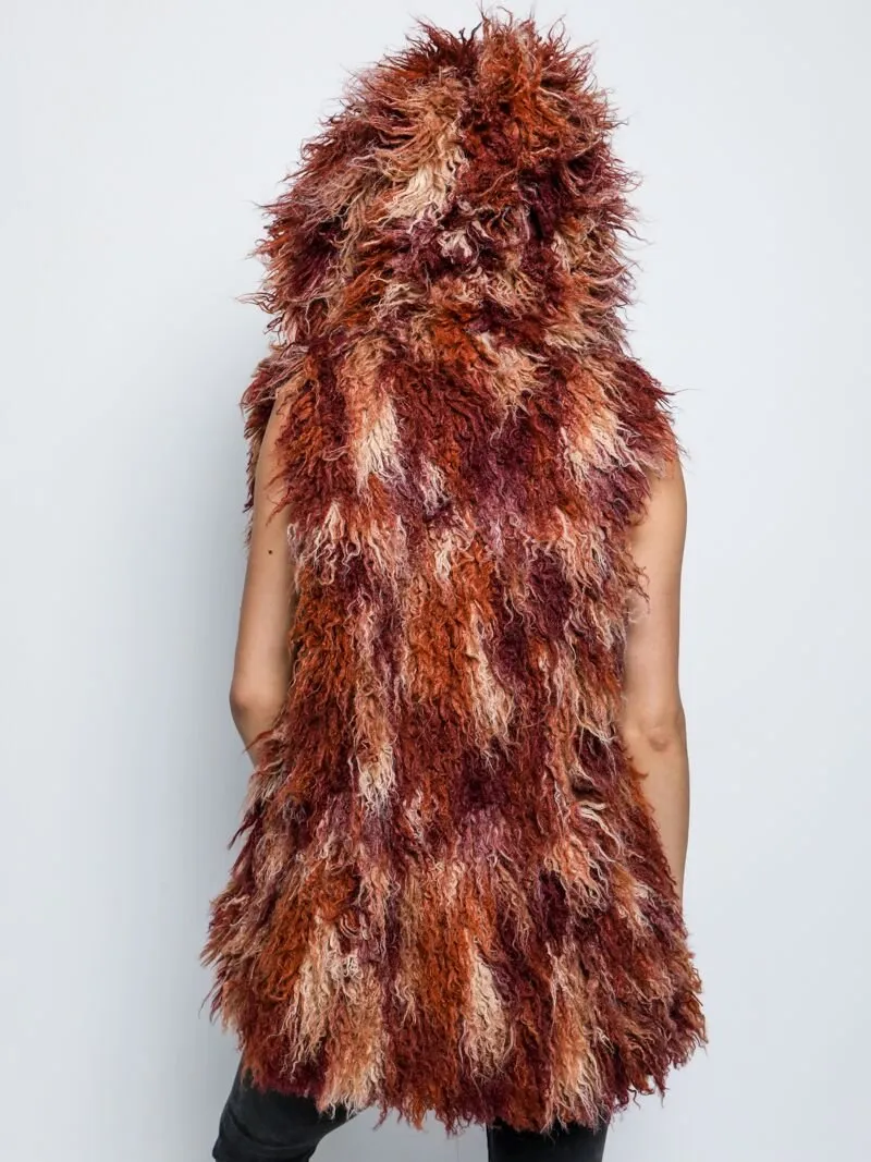 Merlot Alpaca Faux Fur Vest