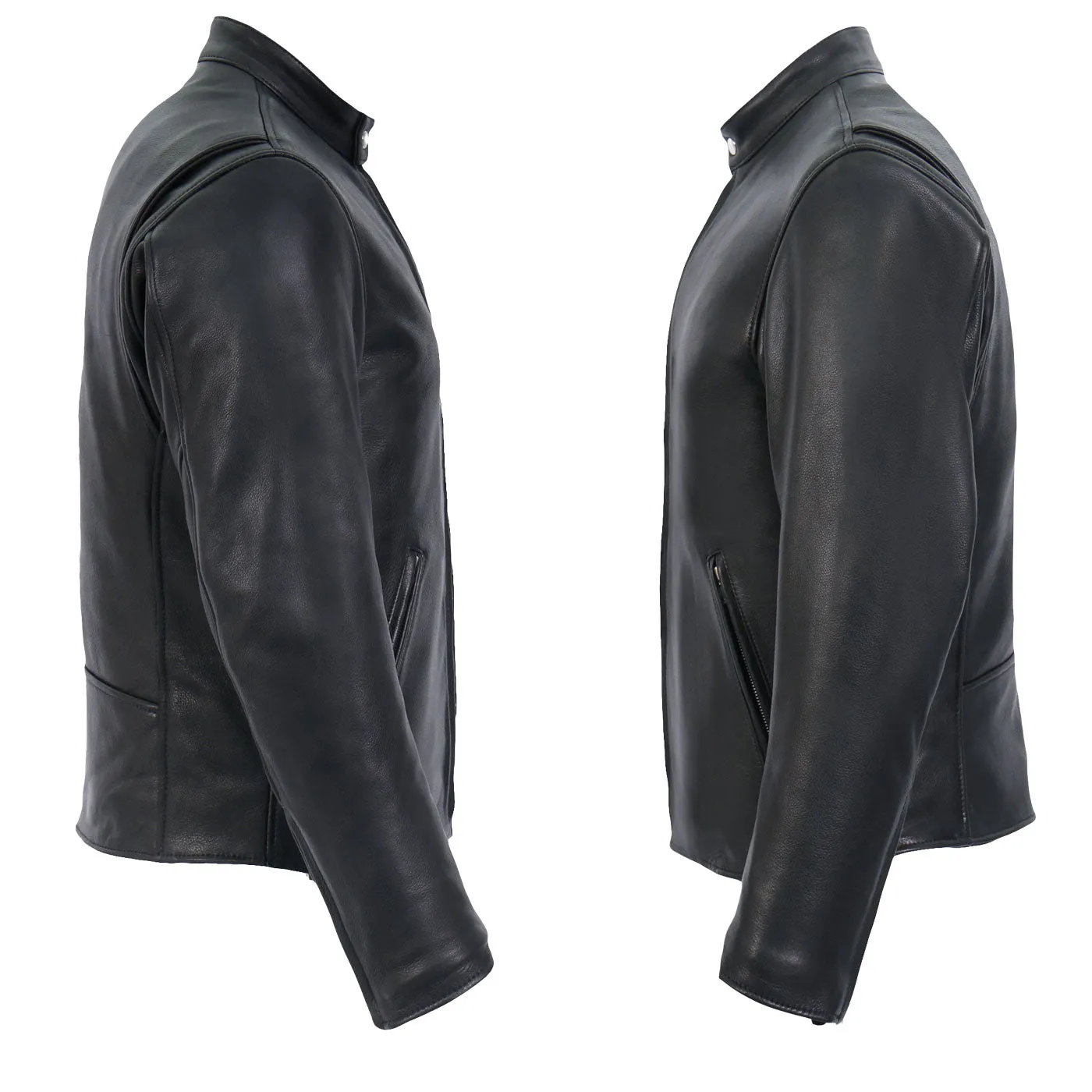 Milwaukee Leather USA MADE MLJKM5006 Men's Black 'Rumble' Premium Leather Motorcycle Jacket