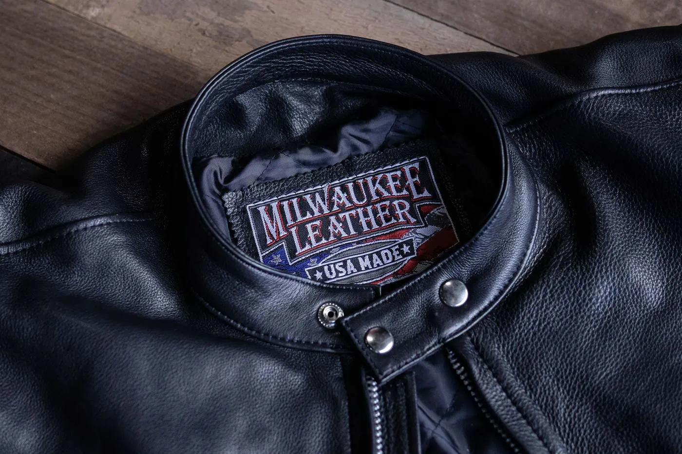 Milwaukee Leather USA MADE MLJKM5006 Men's Black 'Rumble' Premium Leather Motorcycle Jacket